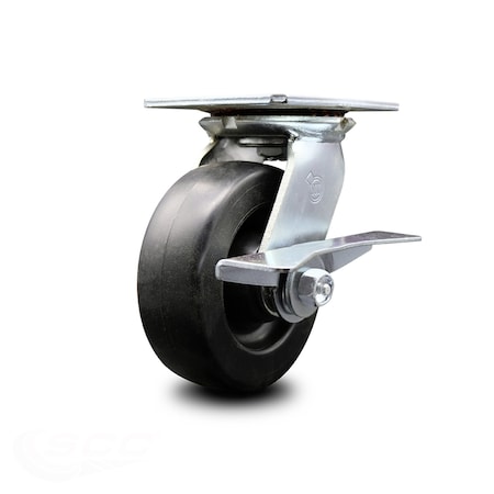 6 Inch Heavy Duty Polyolefin Caster With Ball Bearing And Brake